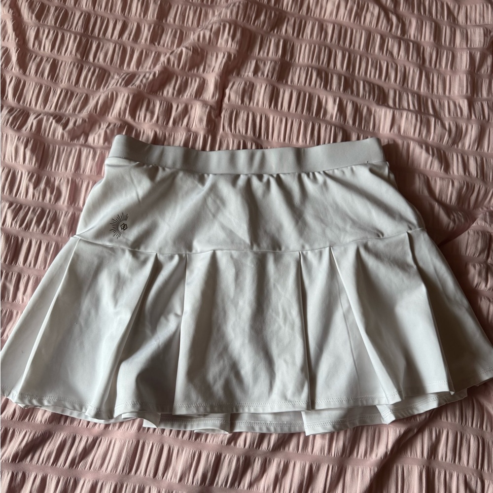White Athletic Pleated Tennis Skirt